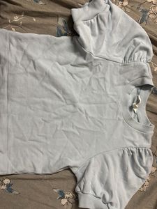 Light blue simple crop top