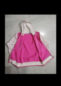 Pink Floral Zip-Up Hoodie