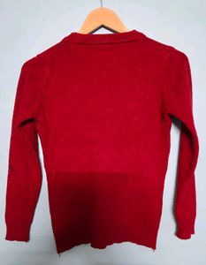 Christmas red woolen top