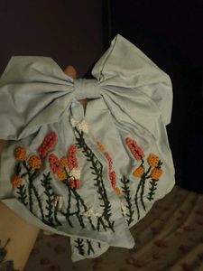 Floral Embroidered Bow Band
