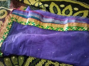 Embroidered Purple Dupatta