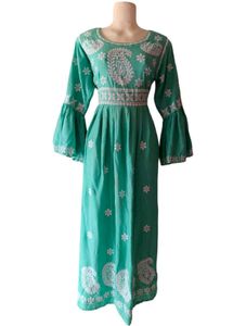 Embroidered Green Maxi Dress