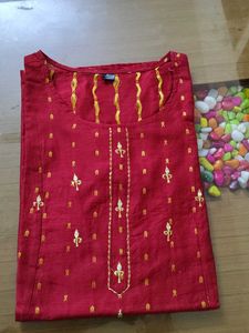 Red Embroidered Kurti Is Very Beautiful ❤️