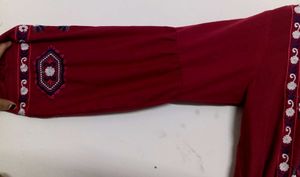 Embroidered Maroon Dress🎉