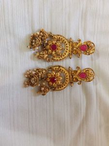 Elegant Gold-Tone Ethnic Earrings