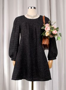 Chic Black Tweed Dress