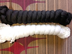 White And Black Duppata Available