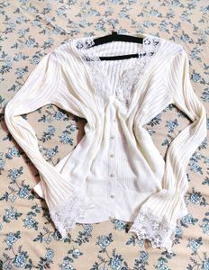 Lace Trim Cardigan