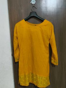 Yellow Short Kurti