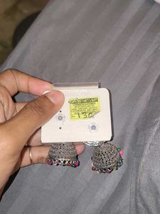 Silver Jhumka Earrings