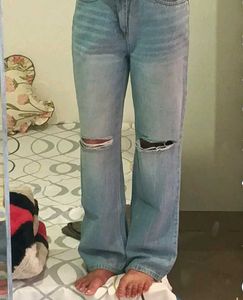 Ripped Wide Leg Jeans