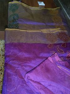 Stylish Purple Saree Partywear