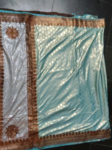 Elegant Blue &amp; Silver Saree