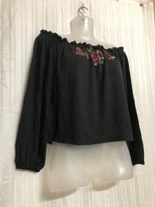 Bershka Black Off the Shoulder Top