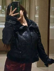 Black Faux Fur Collar Jacket