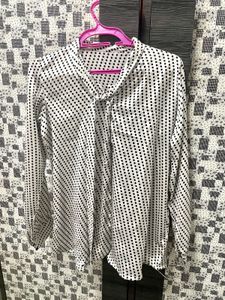Polka Dot Tie Neck Top