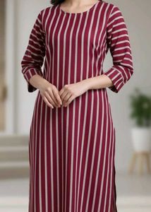 Striped Maroon Kurta