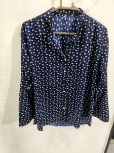 Navy Print Button-Down