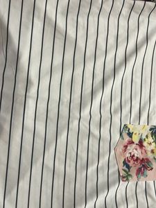 Striped Tee with Floral Pocket