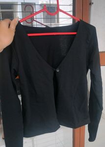 Crop Black Cardigan Like Jacket