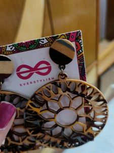 Light Wood Crafted Earrings