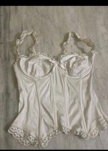 white lace corset top