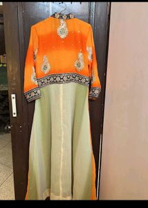 Orange Embellished Kurta Set
