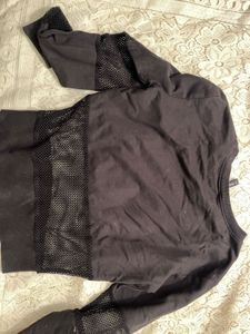 Black #BOSS Mesh Panel Sweatshirt