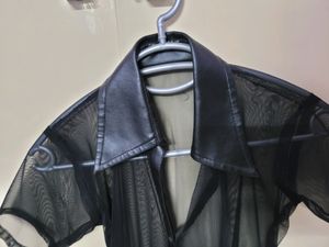 See-through Black Mesh top