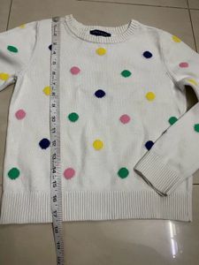 Kids White Polka Dots Sweater(LOWEST PRICE)