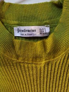 Ribbed Yellow Dress &amp; Green Top