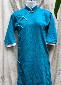 Teal Qipao Dress