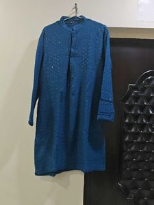 Men's Blue Kurta And Pyjama