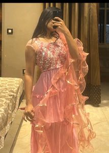 Pink Sharara Set With Chunni