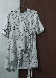 Floral Print Wrap Top