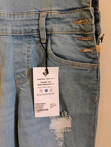Light Blue Denim Dungaree With Detachable Straps