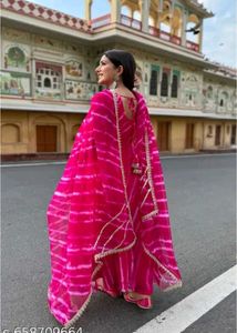 Pink Tie-Dye Anarkali Kurta