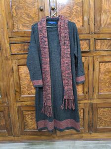 Stylish Grey Tunic with Scarf