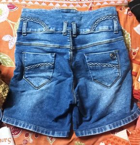 Denim High-Waisted Shorts