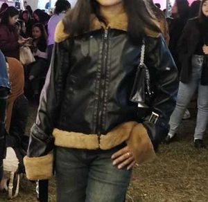 Fur Collar Leather Jacket