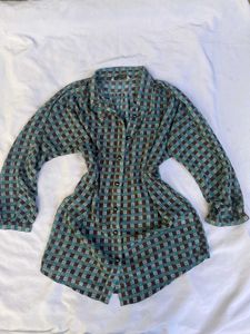 Checkered Shirt Dress