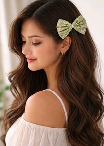 Floral Bow Hair Clip