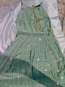 Mint Green Checked Fabric
