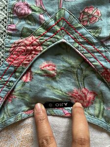 Floral Print Tiered Mini Dress/kurthi