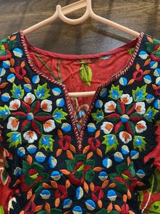 Embroidered Printed Kurta