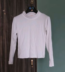 Pure White High Neck Top