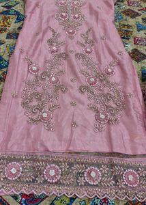 Blush Pink Embroidered Plazo Suit