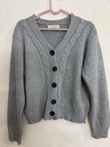 Gray Knit Cardigan