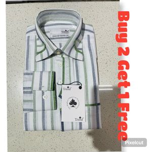 Buy Two Get One Free Tizod Striped Shirt