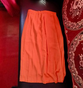 Flowy Orange Maxi Skirt